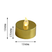 12 pcs LED Tealight Metallic Candles Lights - Silver