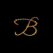 12 pcs Letter Rhinestones Gem Stickers - Gold
