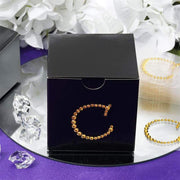 12 pcs Letter Rhinestones Gem Stickers - Gold