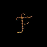 12 pcs Letter Rhinestones Gem Stickers - Gold