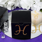 12 pcs Letter Rhinestones Gem Stickers - Gold