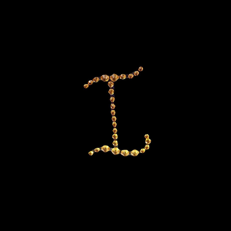12 pcs Letter Rhinestones Gem Stickers - Gold