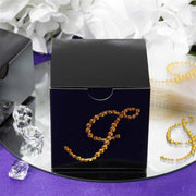 12 pcs Letter Rhinestones Gem Stickers - Gold