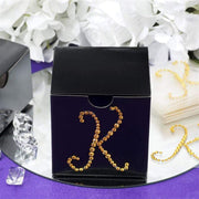 12 pcs Letter Rhinestones Gem Stickers - Gold