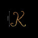 12 pcs Letter Rhinestones Gem Stickers - Gold