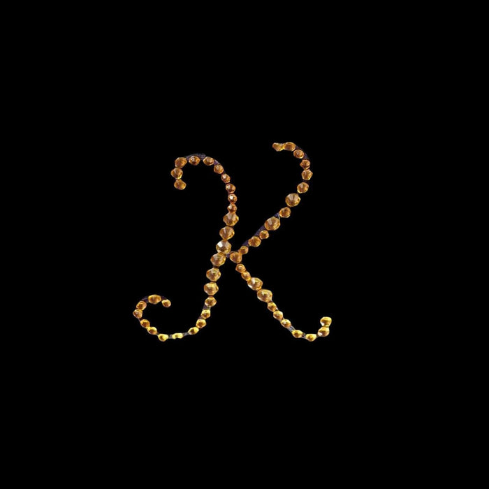 12 pcs Letter Rhinestones Gem Stickers - Gold