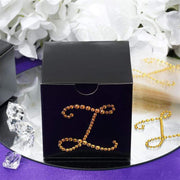 12 pcs Letter Rhinestones Gem Stickers - Gold