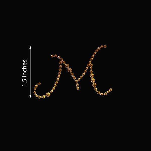 12 pcs Letter "K" Rhinestones Gem Stickers - Gold DIA_RSTLRT03_K