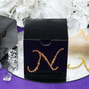 12 pcs Letter Rhinestones Gem Stickers - Gold