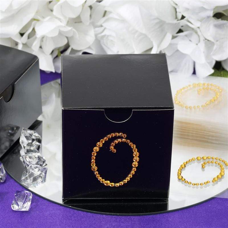 12 pcs Letter Rhinestones Gem Stickers - Gold