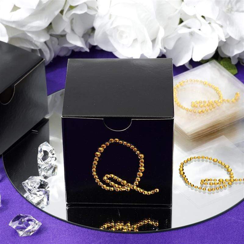 12 pcs Letter Rhinestones Gem Stickers - Gold