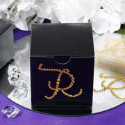 12 pcs Letter Rhinestones Gem Stickers - Gold