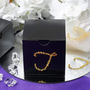 12 pcs Letter Rhinestones Gem Stickers - Gold