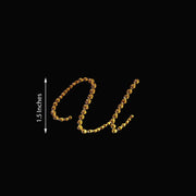 12 pcs Letter Rhinestones Gem Stickers - Gold