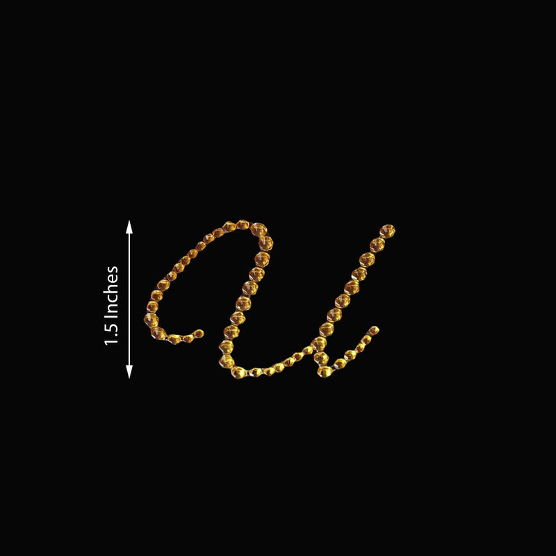 12 pcs Letter Rhinestones Gem Stickers - Gold