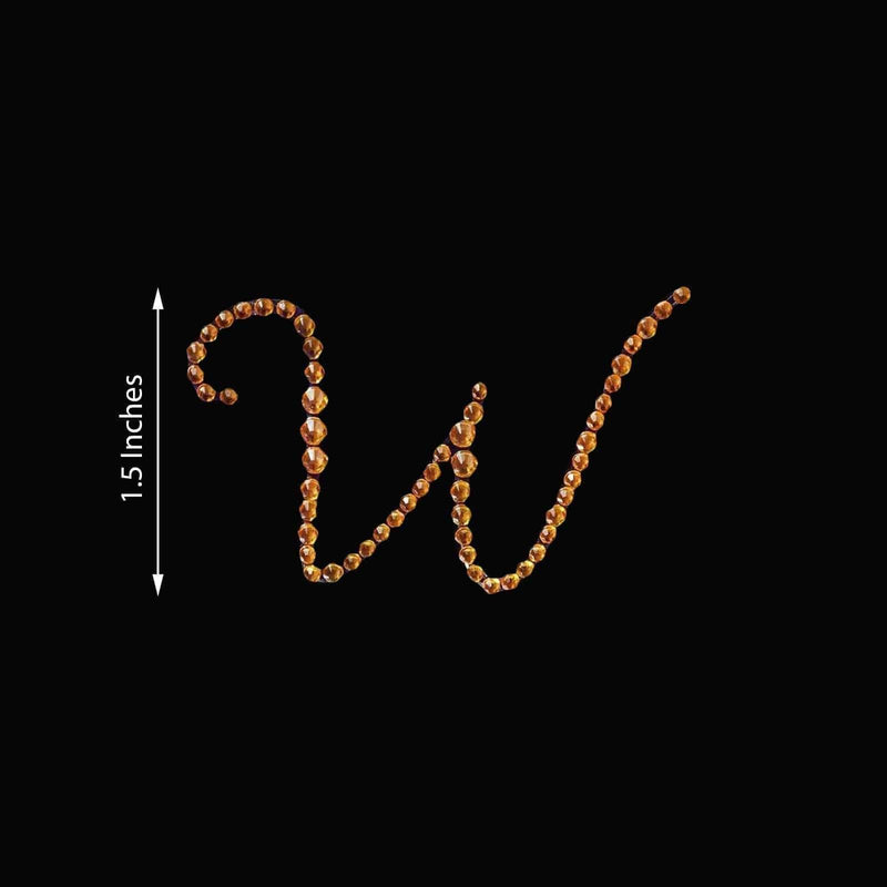 12 pcs Letter Rhinestones Gem Stickers - Gold