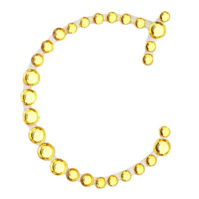 12 pcs Letter Rhinestones Gem Stickers - Gold DIA_RSTLRT03_C