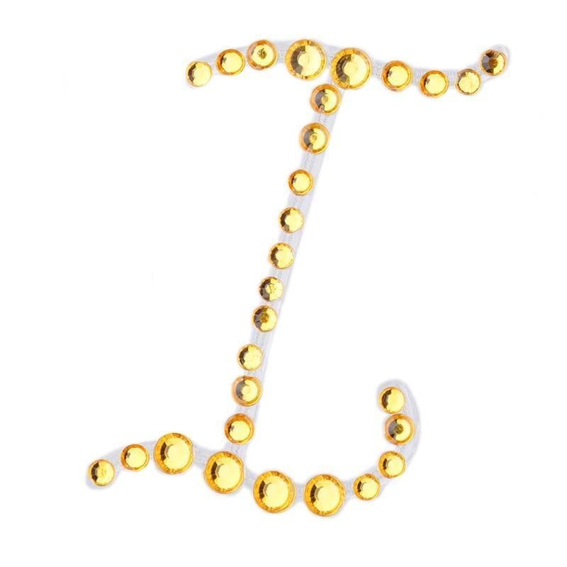 12 pcs Letter Rhinestones Gem Stickers - Gold DIA_RSTLRT03_I