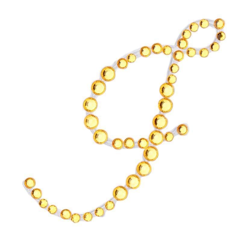 12 pcs Letter "H" Rhinestones Gem Stickers - Gold DIA_RSTLRT03_H