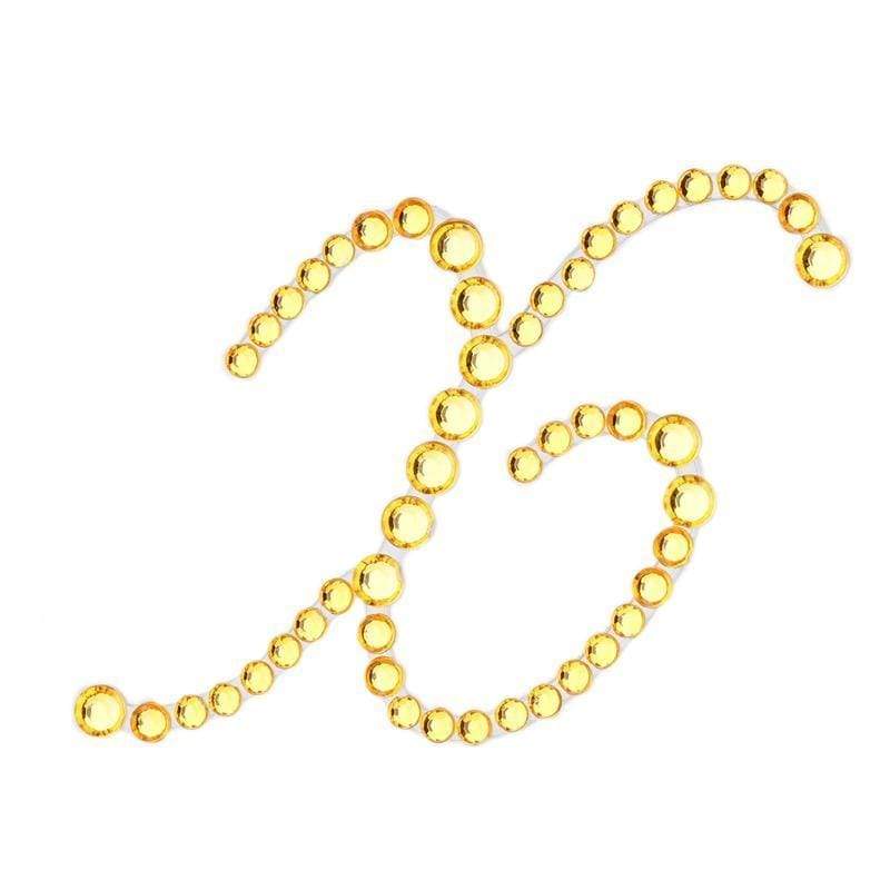 12 pcs Letter Rhinestones Gem Stickers - Gold DIA_RSTLRT03_X