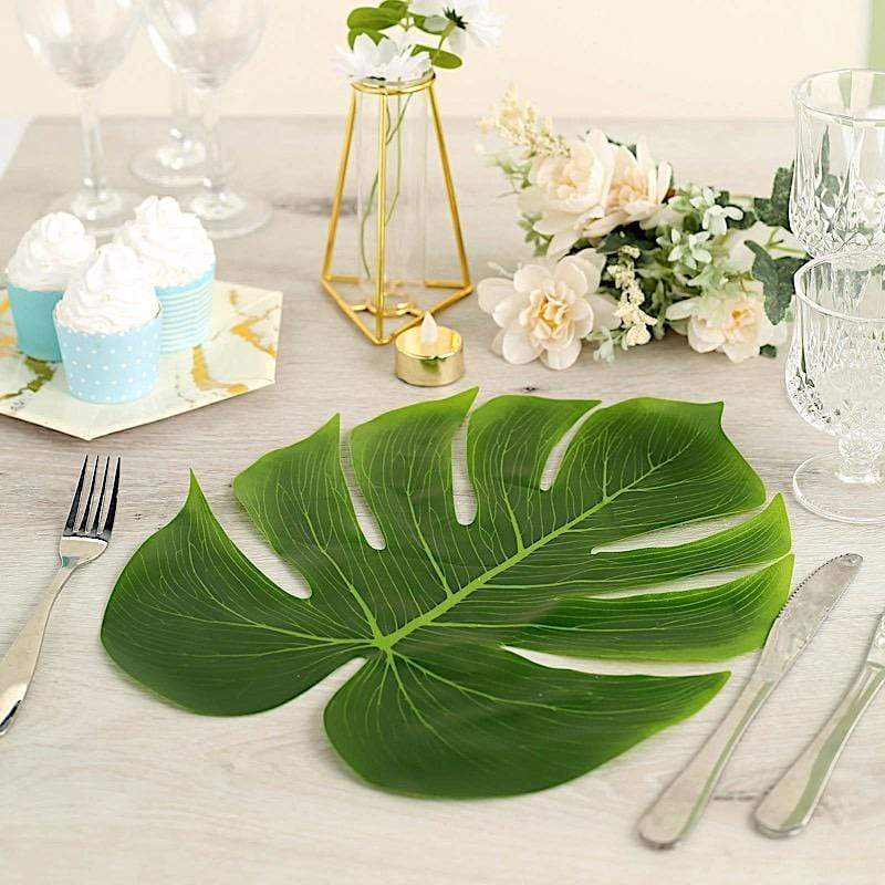 12 pcs Monstera Leaves Artificial Tropical Greenery - Green ARTI_TROP_004_GRN