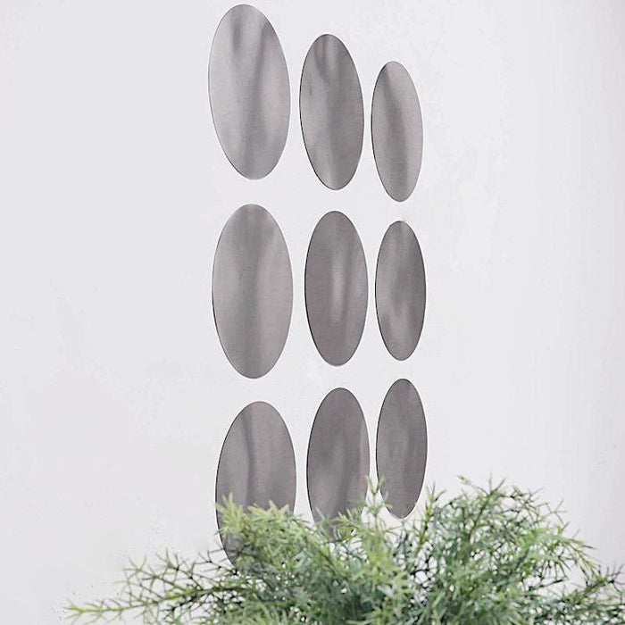 12 pcs Removable Acrylic Stickers Mirror Wall Decals - Silver