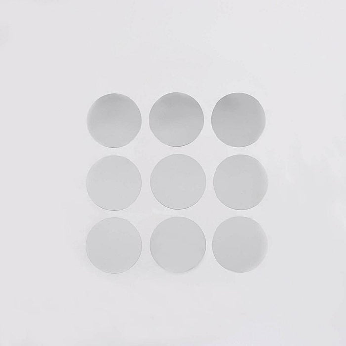 12 pcs Removable Acrylic Stickers Mirror Wall Decals - Silver WLL_STK_MIRR_RND_8_S