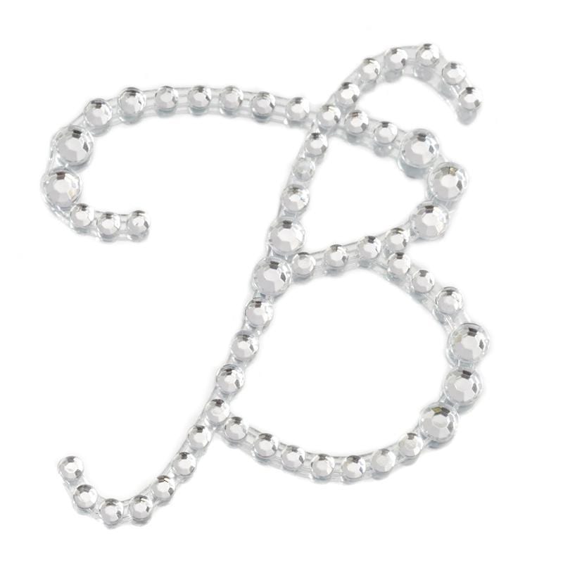 12 pcs Rhinestones Letter Gem Stickers DIA_RSTLRT02_B