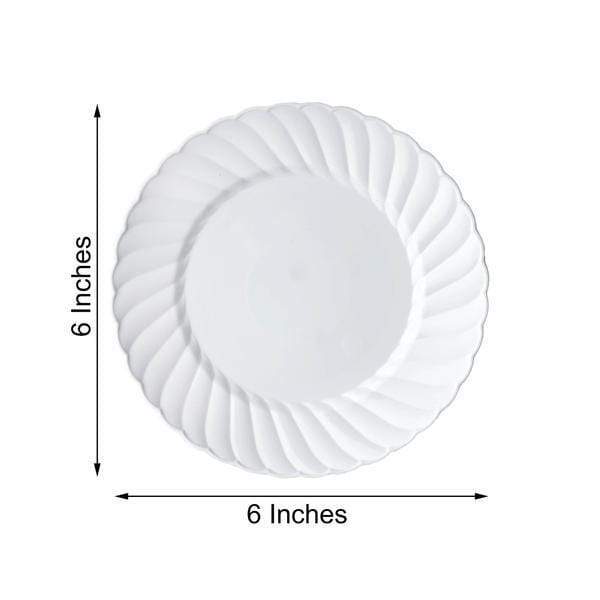 12 pcs Round Dessert Plates with Flaired Trim Disposable Tableware