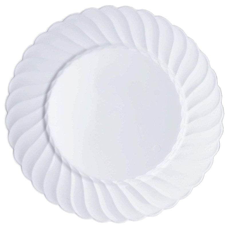 12 pcs Round Dessert Plates with Flaired Trim Disposable Tableware