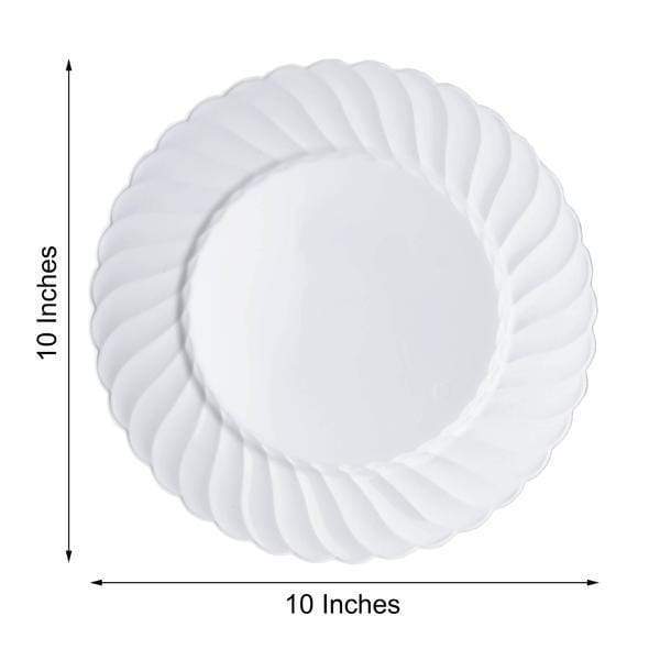 12 pcs Round Dessert Plates with Flaired Trim Disposable Tableware
