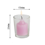 12 pcs Round Votive Tealight Candles with Clear Glass Holders