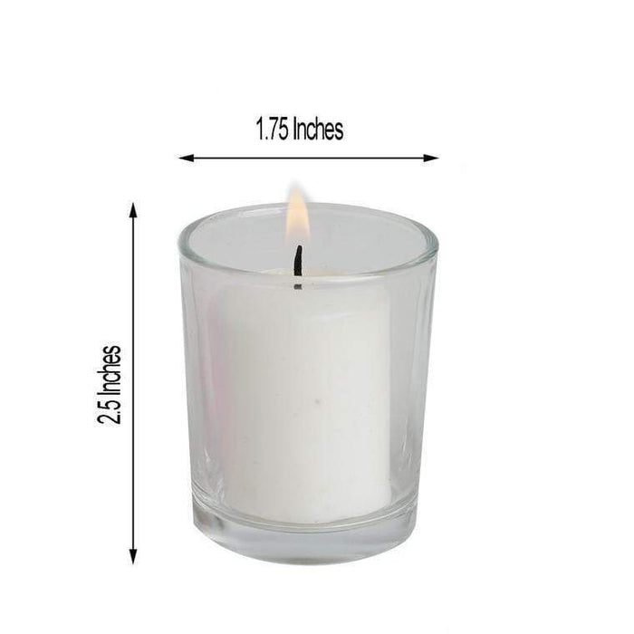 12 pcs Round Votive Tealight Candles with Clear Glass Holders