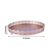 12" Plastic Round Serving Trays with Embossed Rim