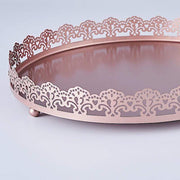 12" Plastic Round Serving Trays with Embossed Rim