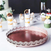 12" Plastic Round Serving Trays with Embossed Rim
