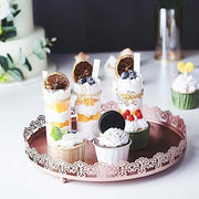 12" Plastic Round Serving Trays with Embossed Rim