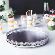 12" Plastic Round Serving Trays with Embossed Rim