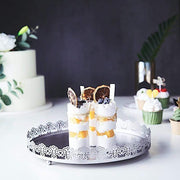 12" Plastic Round Serving Trays with Embossed Rim