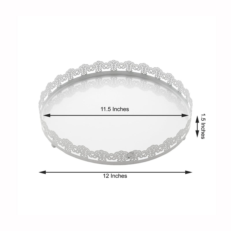 12" Plastic Round Serving Trays with Embossed Rim