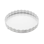 12" Plastic Round Serving Trays with Embossed Rim
