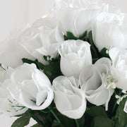 12 Silk Rose Buds Bushes Flowers Wedding Arrangements