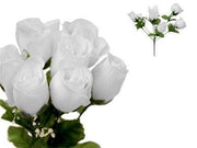 12 Silk Rose Buds Bushes Flowers Wedding Arrangements