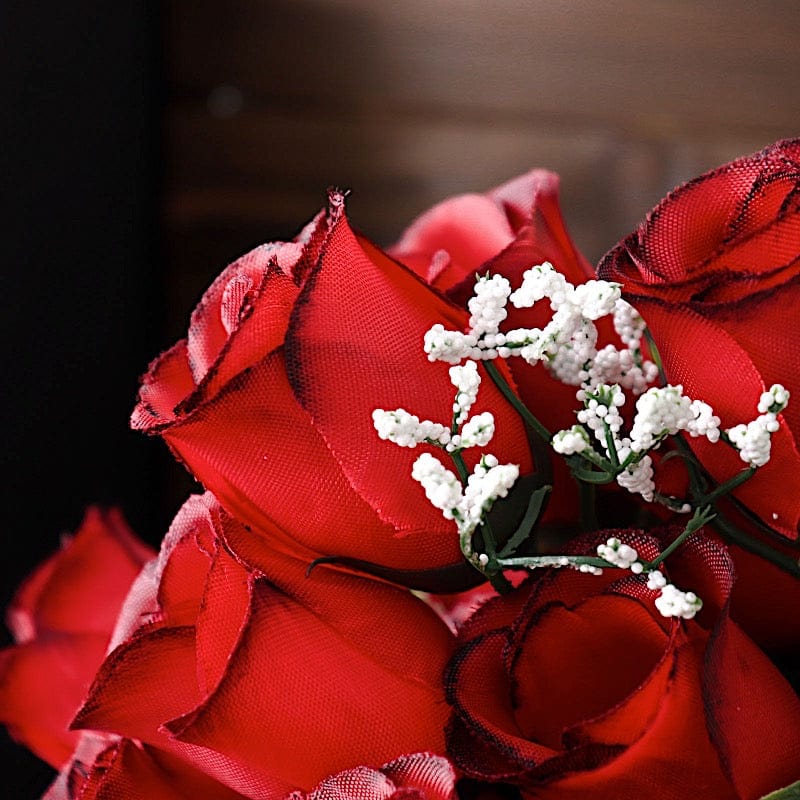 12 Silk Rose Buds Bushes Flowers Wedding Arrangements