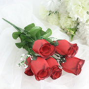 12 Silk Rose Buds Bushes Flowers Wedding Arrangements
