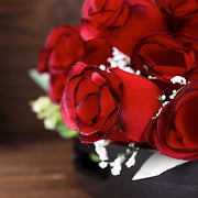 12 Silk Rose Buds Bushes Flowers Wedding Arrangements