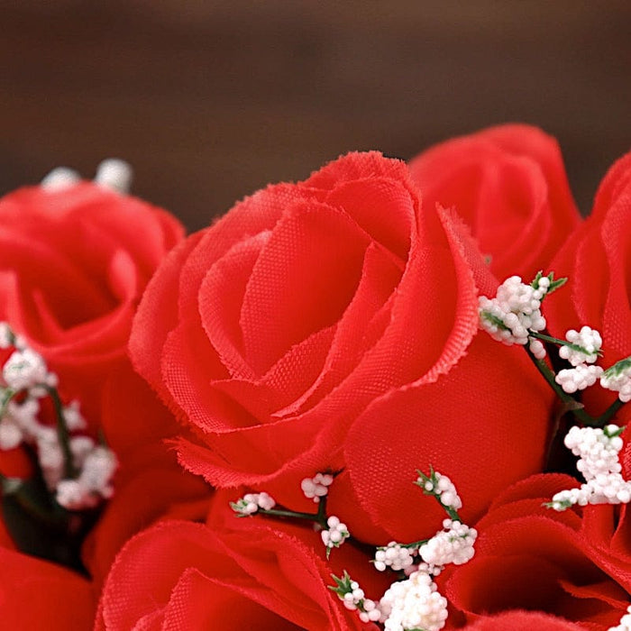 12 Silk Rose Buds Bushes Flowers Wedding Arrangements