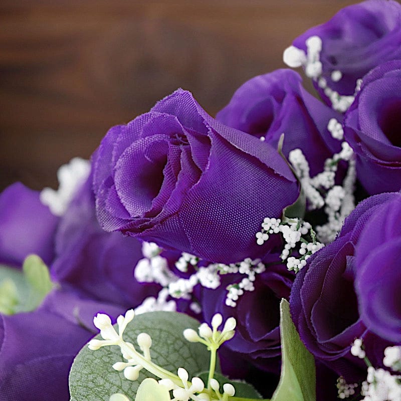 12 Silk Rose Buds Bushes Flowers Wedding Arrangements