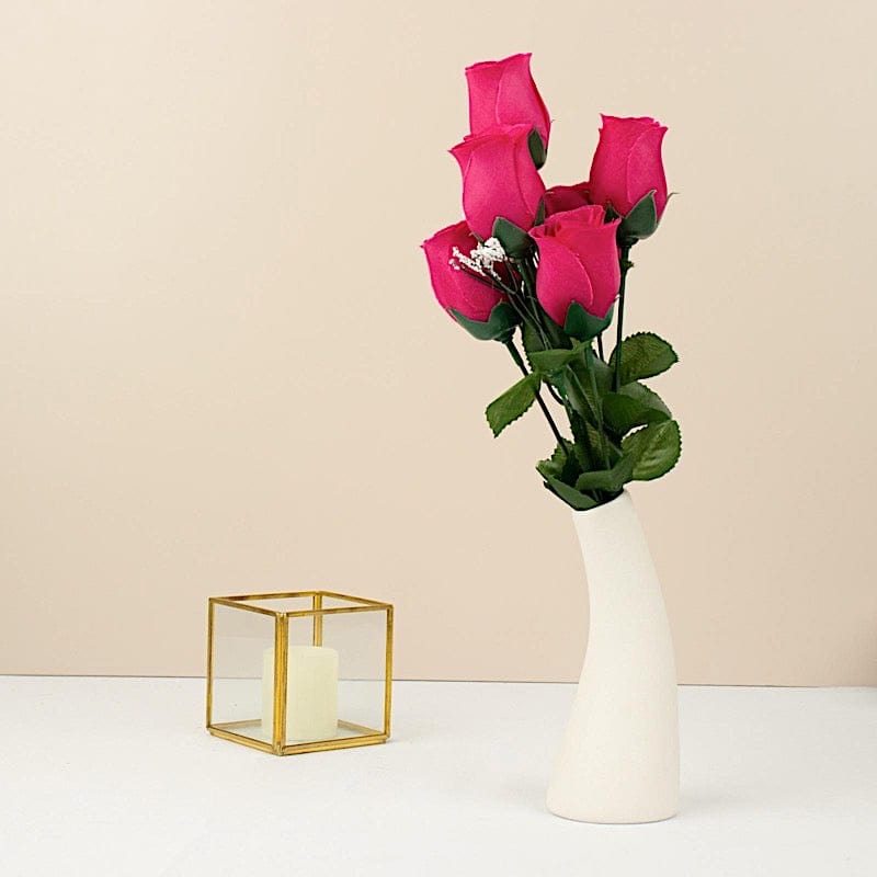 12 Silk Rose Buds Bushes Flowers Wedding Arrangements