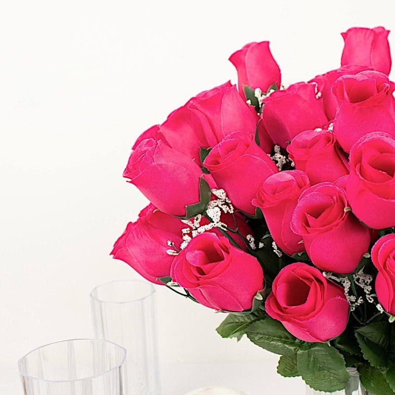 12 Silk Rose Buds Bushes Flowers Wedding Arrangements